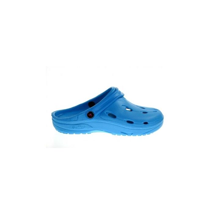 Dux Sandale in der Farbe Ocean mit dem roten Dux Logo an der Seite
